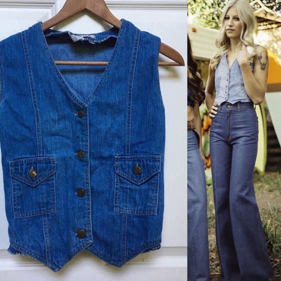 70s denim vest